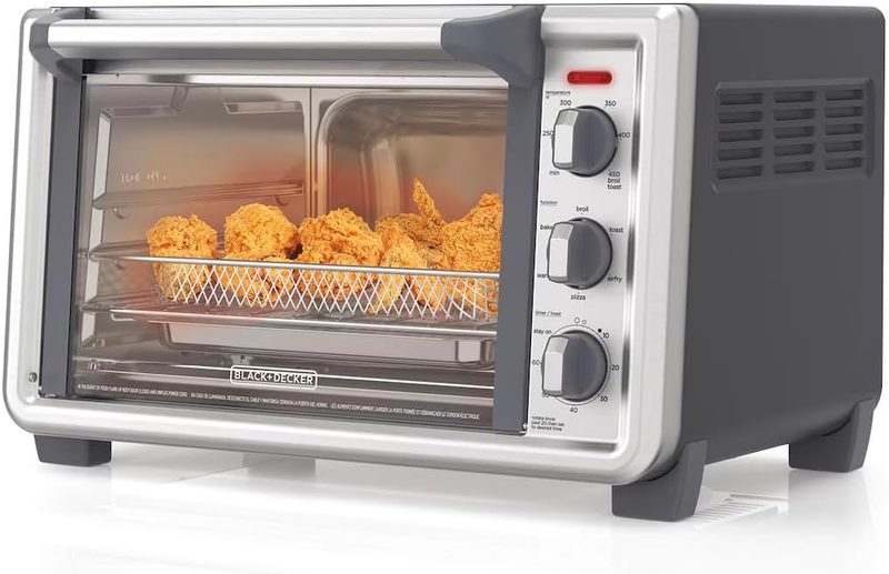 New Black+Decker TO6135 - 1SD 6 - Slice Crisp N Bake Air Fry Oven (Silver) - Kidsy
