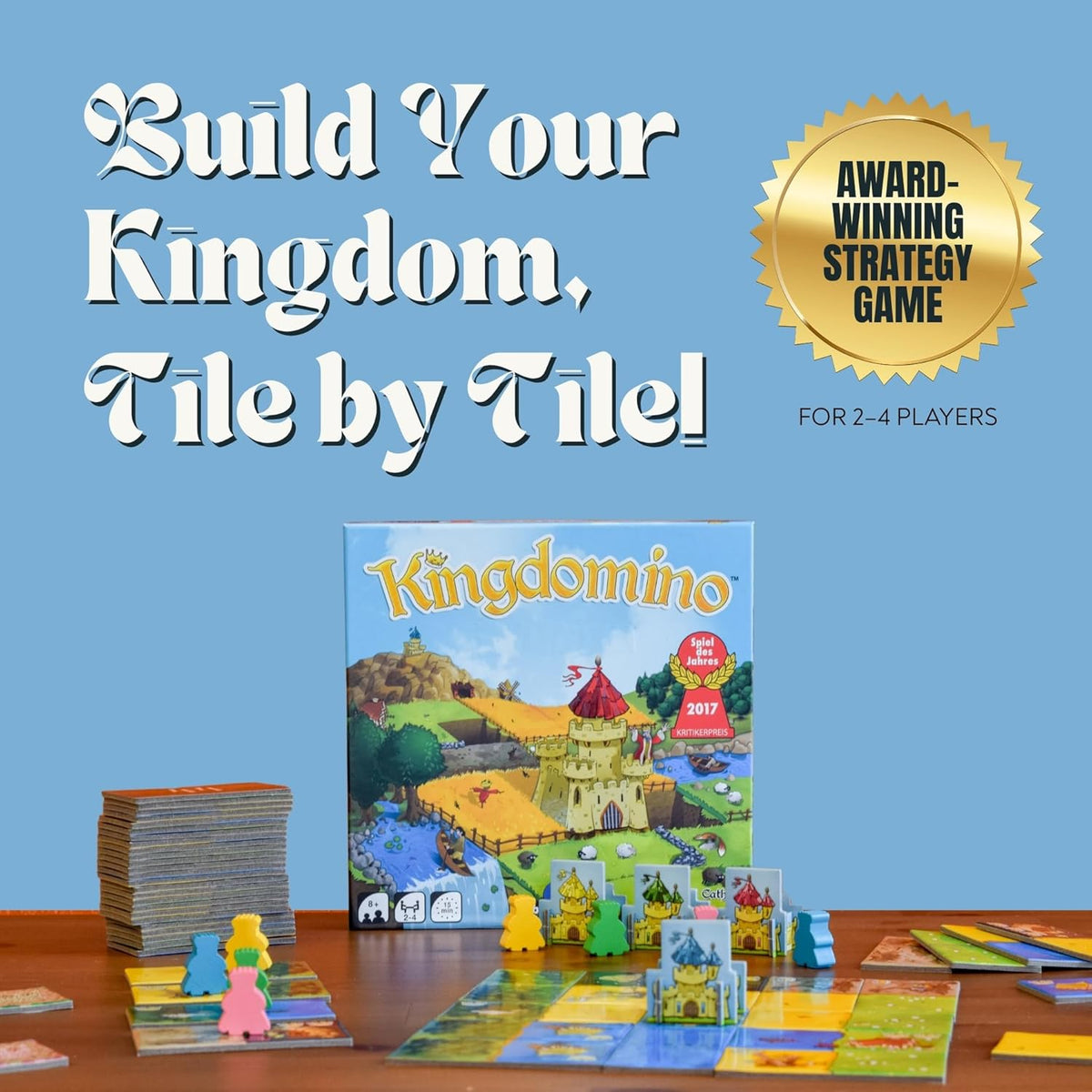 New Blue Orange Games Kingdomino Family Strategy Board Game - Kidsy