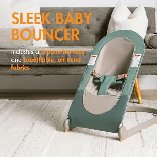 New Boon Slant Portable Baby Bouncer (Dark Green) - Kidsy