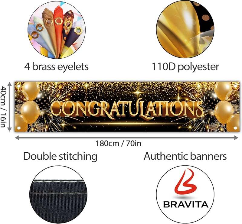 New BRAVITA Congratulations Decorations We Are So Proud of You Banner - Kidsy