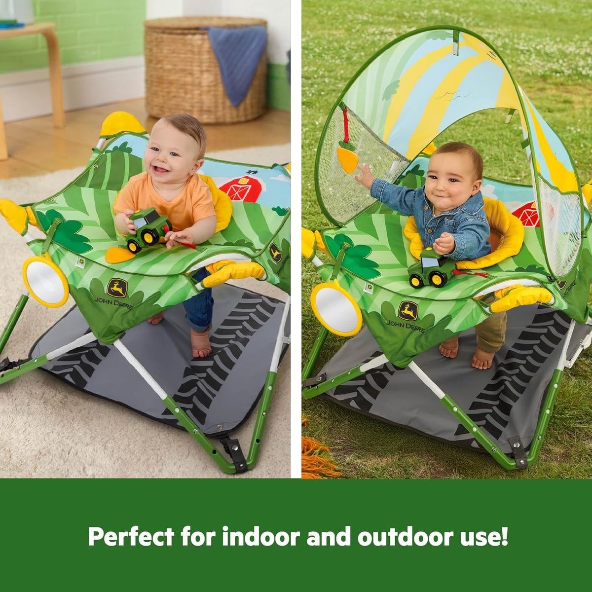 New Bright Starts John Deere Pop 'N Jump Portable Baby Jumper (John Deere) - Kidsy