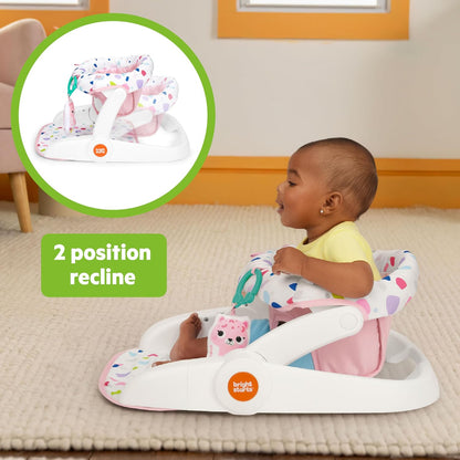 New Bright Starts Learn-to-Sit 2-Position Baby Floor Seat with Toys 4-12 Months (Pink) - Kidsy