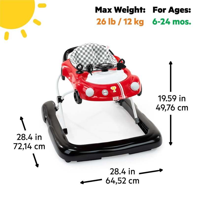 New Bright Starts Little Speedster 3 - in - 1 Car Walker (Red Racer) - Kidsy