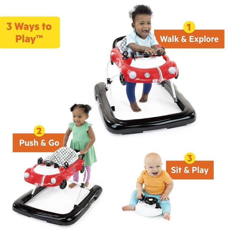 New Bright Starts Little Speedster 3 - in - 1 Car Walker (Red Racer) - Kidsy
