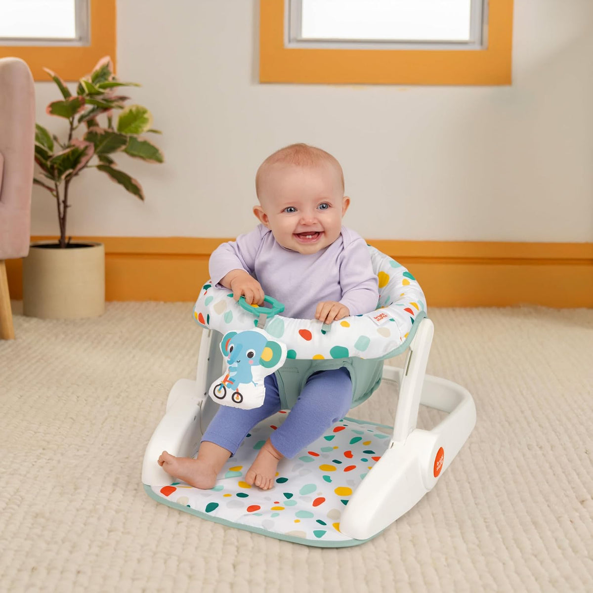 New Bright Starts Terazzo Neutral 2 Position Baby Floor Seat Foldable Unisex Multi-Coloured - Kidsy