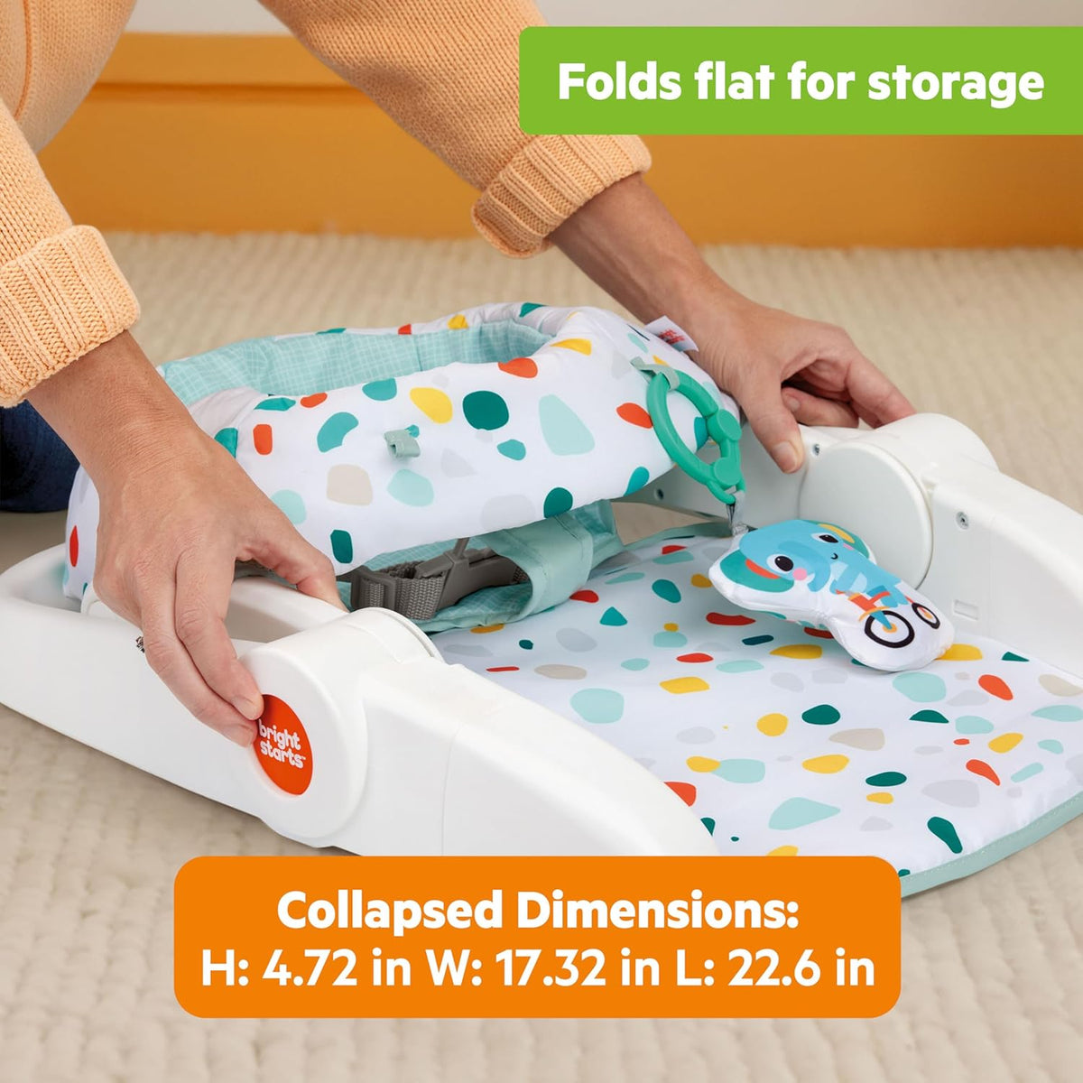 New Bright Starts Terazzo Neutral 2 Position Baby Floor Seat Foldable Unisex Multi-Coloured - Kidsy