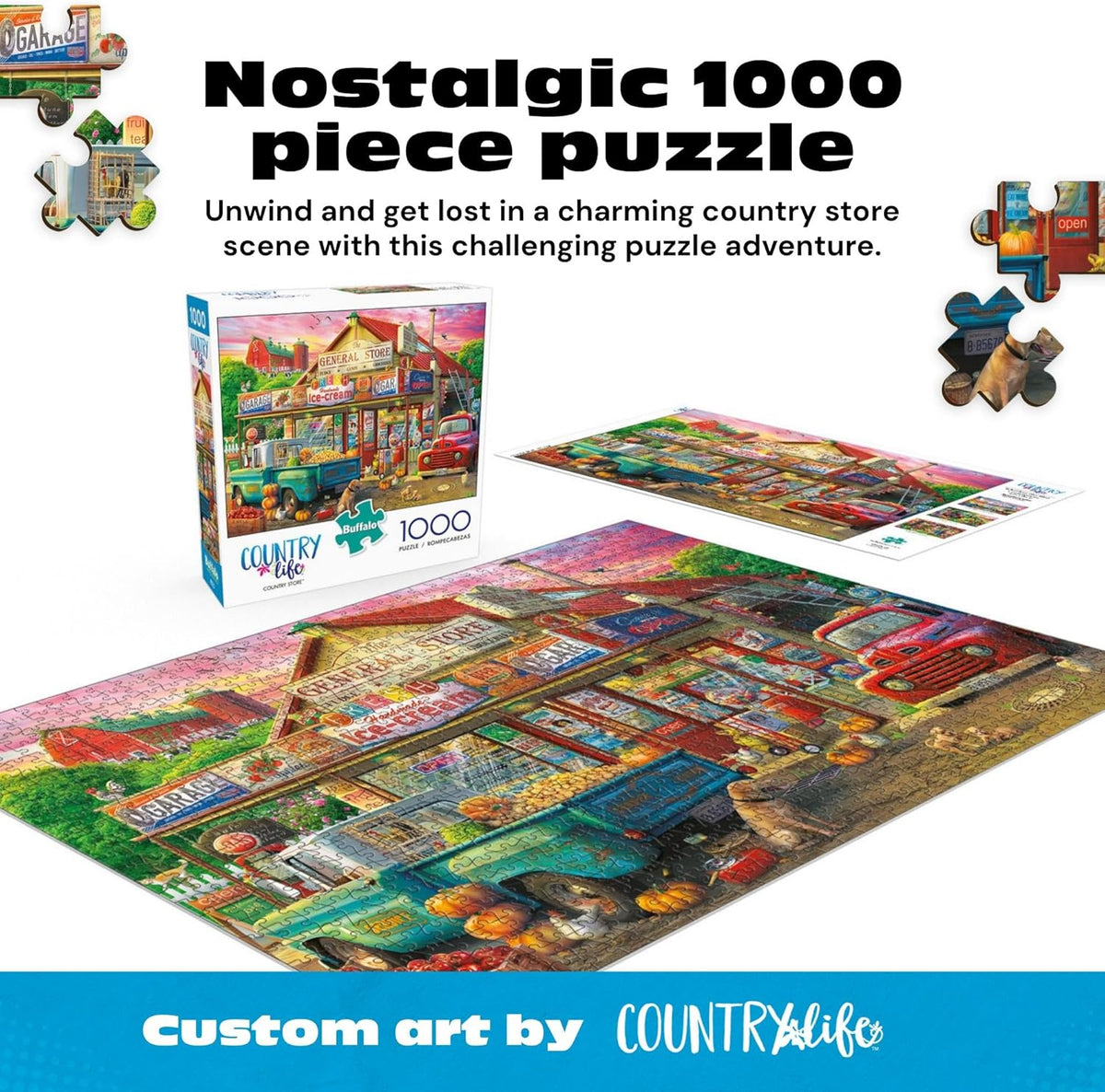 New Buffalo Games Country Store Eduard 1000 - Piece Fall Jigsaw Puzzle - Kidsy
