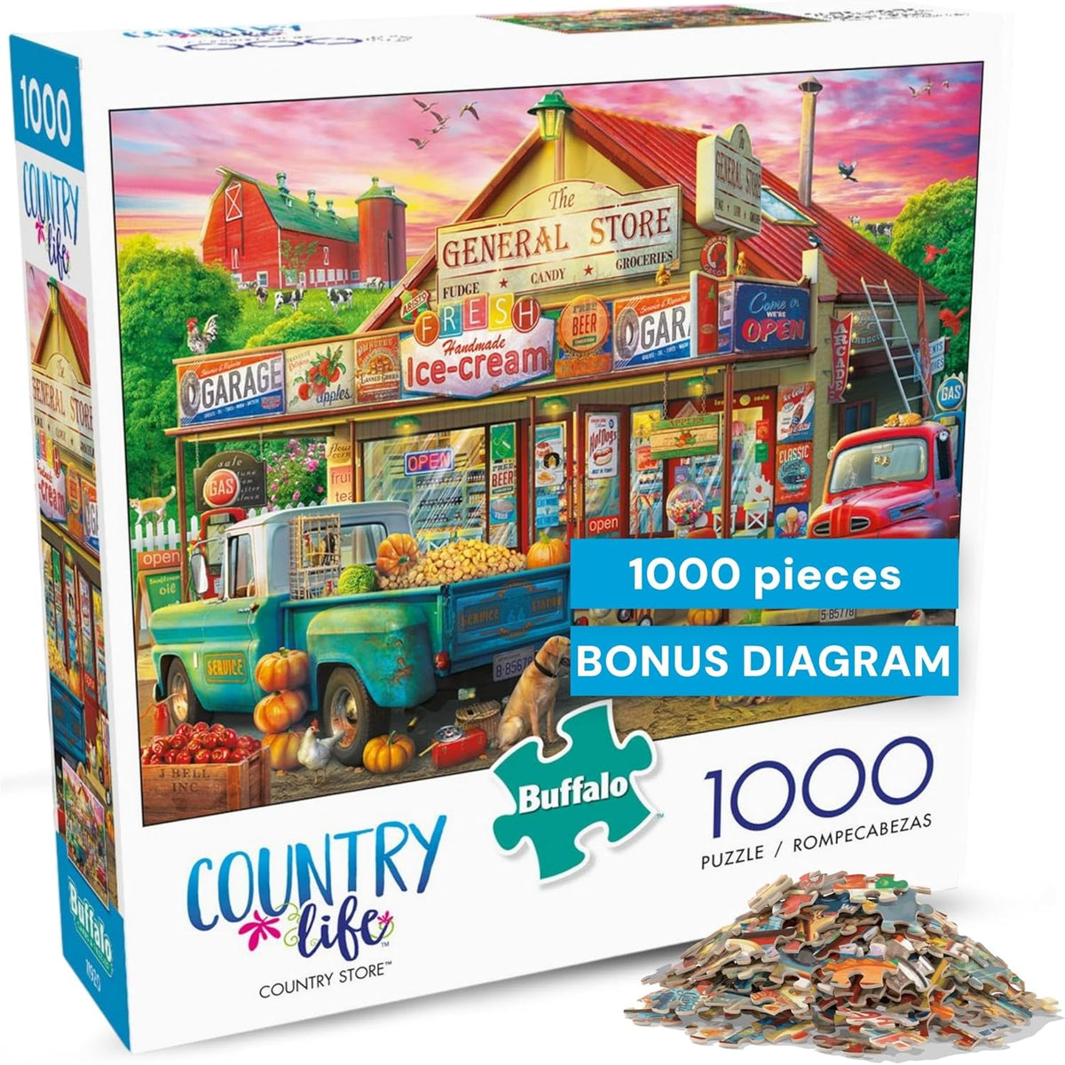 New Buffalo Games Country Store Eduard 1000 - Piece Fall Jigsaw Puzzle - Kidsy