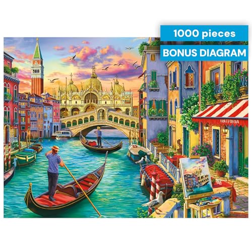 New Buffalo Games - Sights of Venice - Image World - 1000 Piece Jigsaw Puzzle - Kidsy
