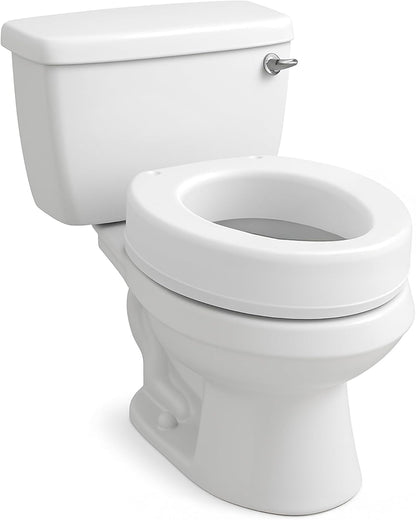 New Carex Toilet Seat Riser, Round Raised Toilet Seat Adds 3.5 inches to Toilet Height - Kidsy