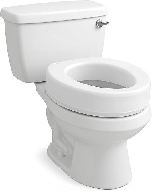 New Carex Toilet Seat Riser, Round Raised Toilet Seat Adds 3.5 inches to Toilet Height - Kidsy