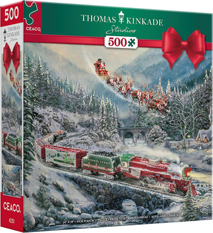 New Ceaco Thomas Kinkade Christmas Light Express 500 - Piece Puzzle - Kidsy
