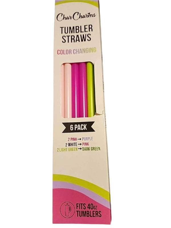 New CharCharms Color Changing Tumbler Straws (6 - Pack, 40oz) - Kidsy