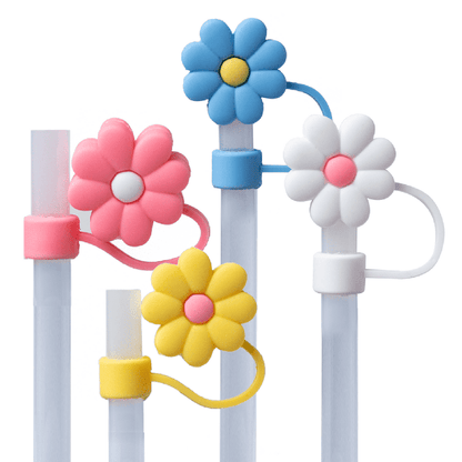 New CharCharms Flower Straw Toppers 4 Pack - Kidsy