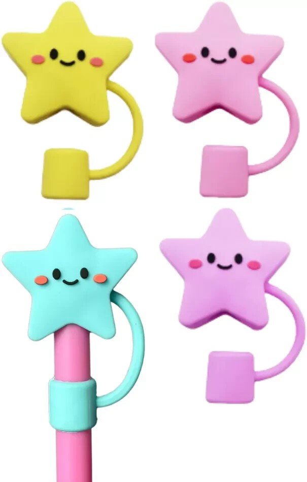 New CharCharms Silicone Straw Covers 4 Pack - Kidsy
