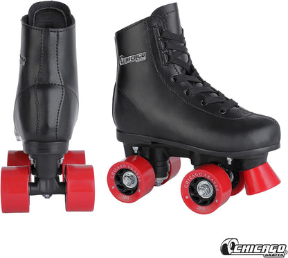 New CHICAGO Boys Rink Roller Skates Youth Quad - J12 (Black/Red) - Kidsy