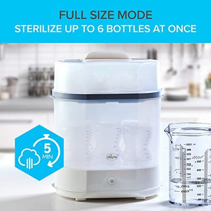 New Chicco Baby Bottle Steam Sterilizer 3 in 1 Modular System (White/Grey) - Kidsy