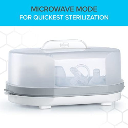 New Chicco Baby Bottle Steam Sterilizer 3 in 1 Modular System (White/Grey) - Kidsy