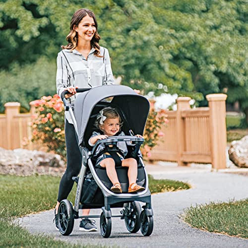 New Chicco Bravo Quick - Fold Stroller (Black) - Kidsy