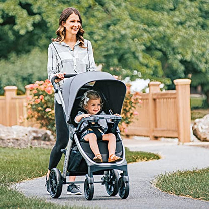 New Chicco Bravo Quick - Fold Stroller (Black) - Kidsy