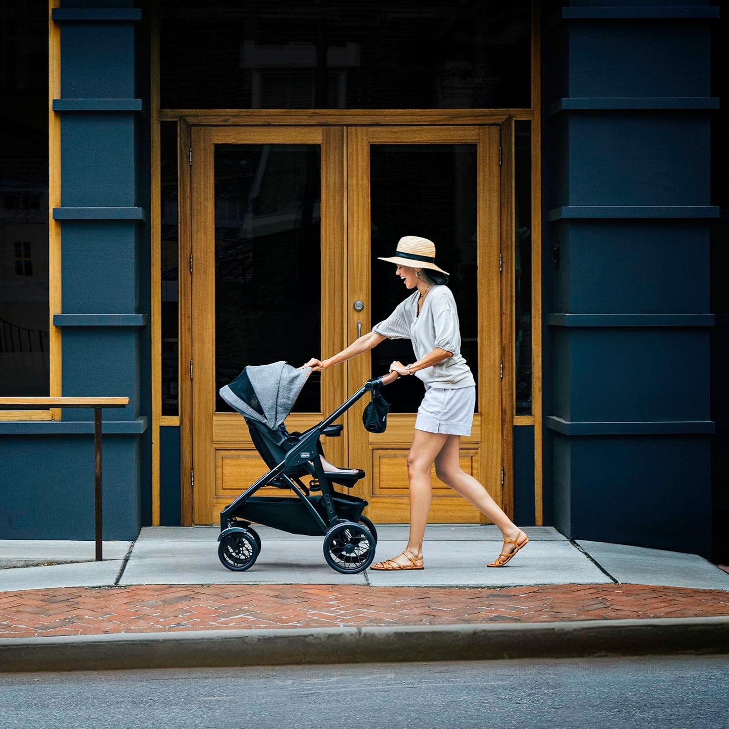 New Chicco Corso Primo Modular Quick - Fold Stroller with Infant Car Seat Adapter (Summit/Grey) - Kidsy