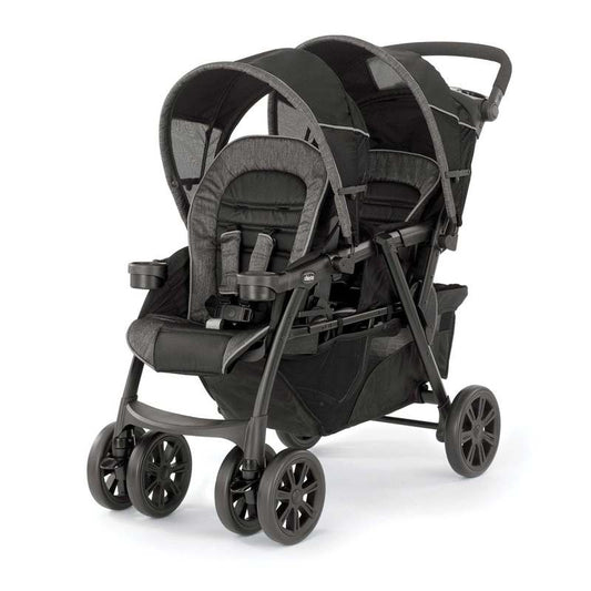 New Chicco Cortina Together Double Stroller - Minerale (Black/Silver) - Kidsy