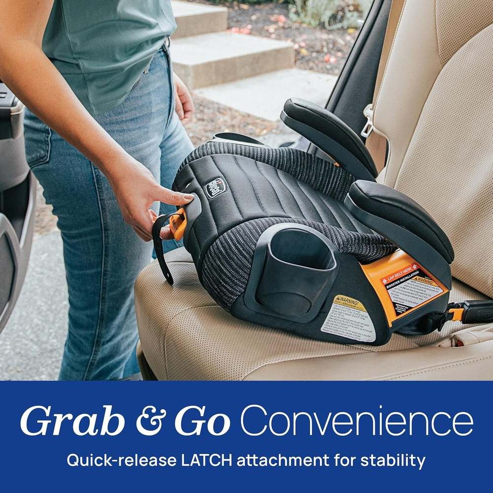 New Chicco GoFit ClearTex Plus Backless Booster Car Seat (Obsidian/Black) - Kidsy