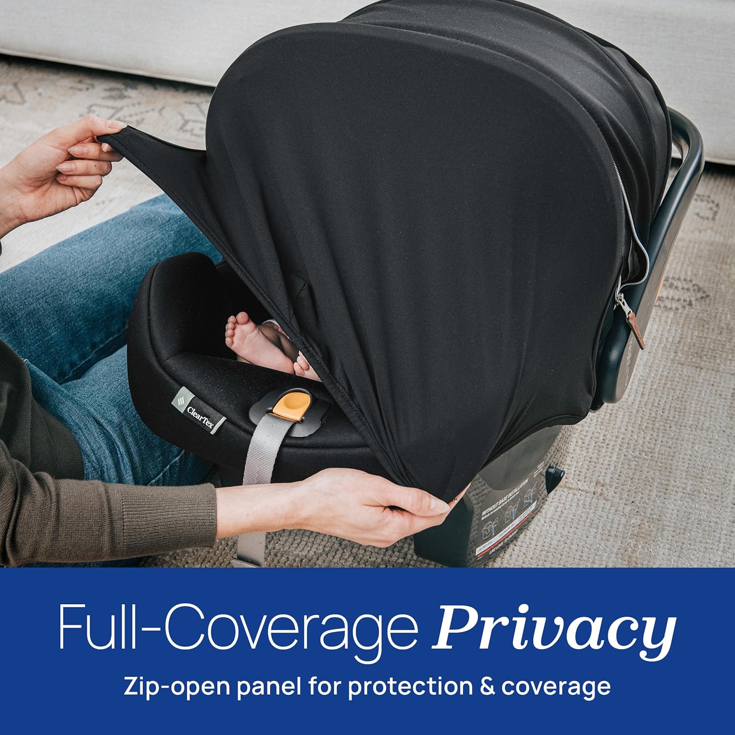 New Chicco KeyFit Max Zip ClearTex Infant Car Seat and Base (Sierra/Beige) - Kidsy