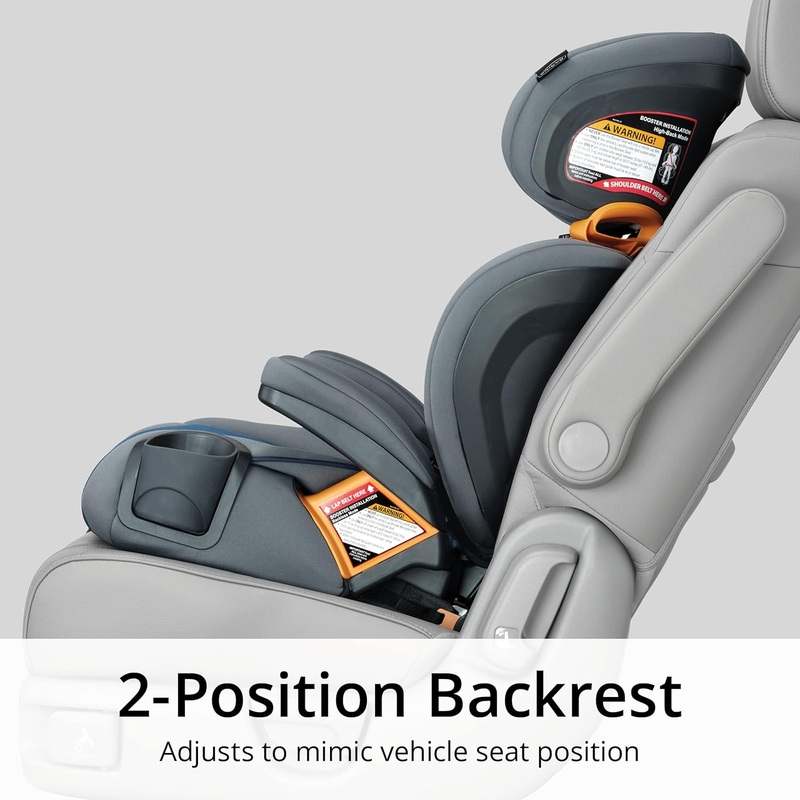 New Chicco KidFit Adapt Plus 2 - in - 1 Belt - Positioning Booster Car Seat (Ember/Black) - Kidsy