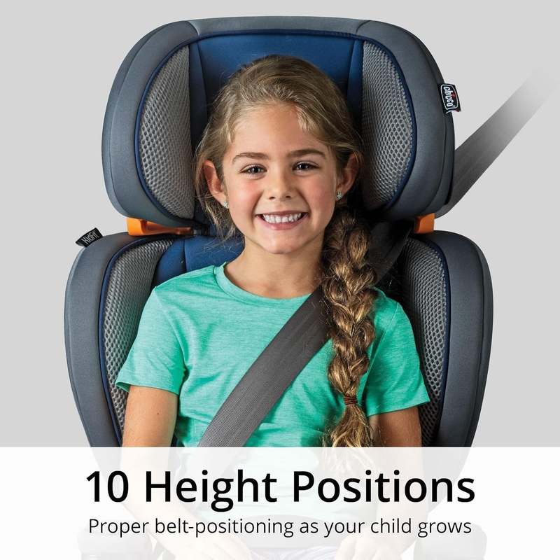 New Chicco KidFit Adapt Plus 2 - in - 1 Belt - Positioning Booster Car Seat (Ember/Black) - Kidsy