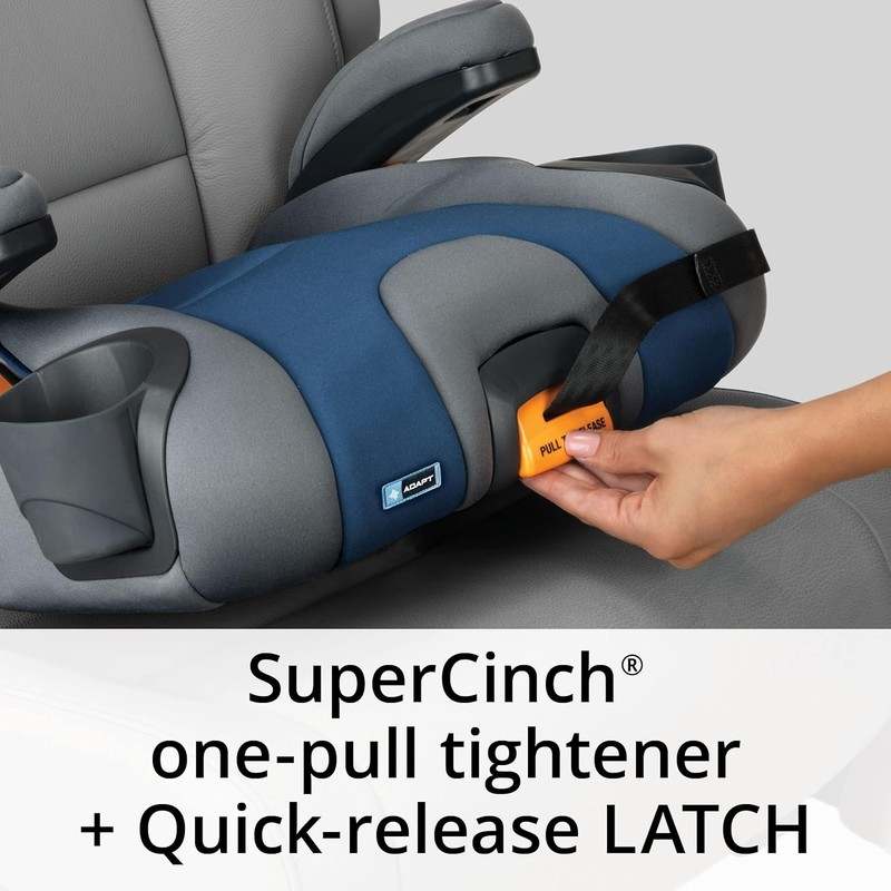 New Chicco KidFit Adapt Plus 2 - in - 1 Belt - Positioning Booster Car Seat (Ember/Black) - Kidsy