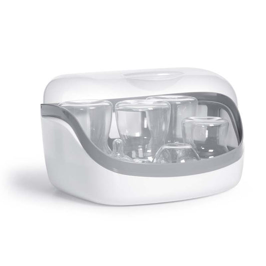 New Chicco Microwave Steam Sterilizer for Baby Bottles, Nipples, Pacifiers (White) - Kidsy