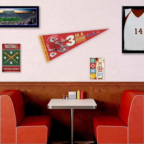 New Chiefs 3 In A Row Super Bowl Champions Full Size Large Pennant - Kidsy