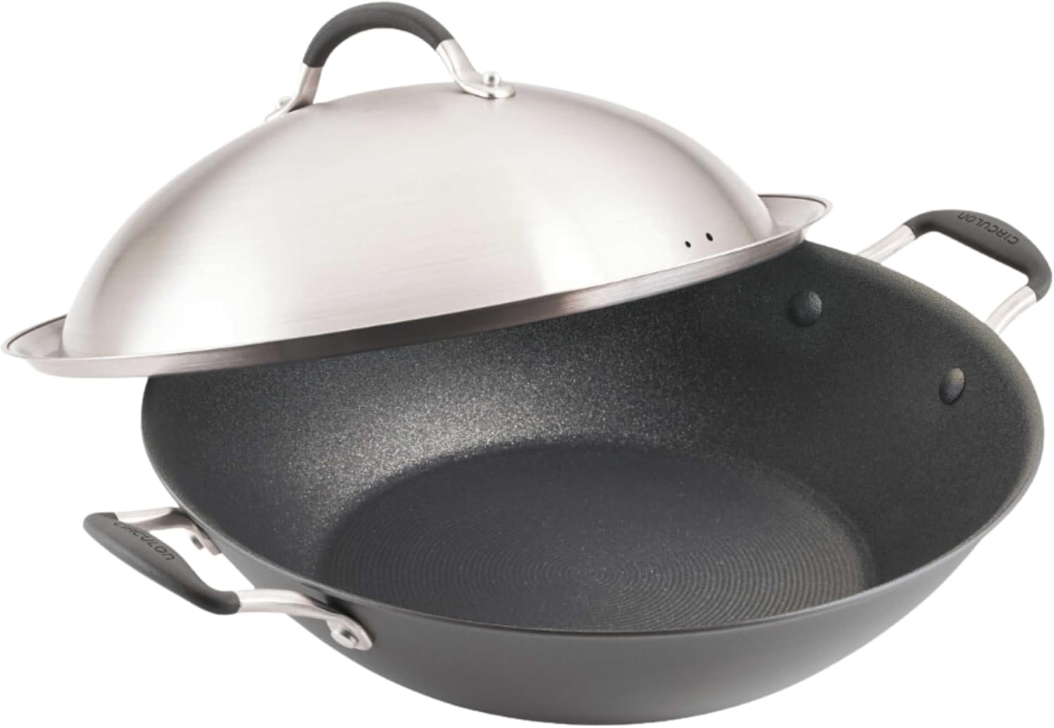 New Circulon A1 Series with ScratchDefense Technology Nonstick Induction Wok with Lid, 14" (Graphite) - Kidsy
