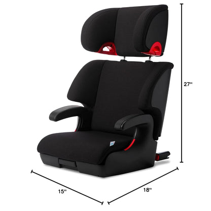 New Clek Oobr High Back Booster Seat Flame Retardant-Free Fabric (Railroad Ziip) - Kidsy
