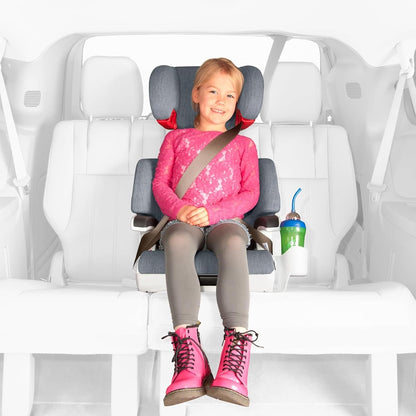 New Clek Oobr High Back Booster Seat Flame Retardant-Free Fabric (Railroad Ziip) - Kidsy