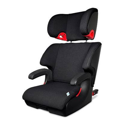 New Clek Oobr High Back Booster Seat Flame Retardant-Free Fabric (Railroad Ziip) - Kidsy