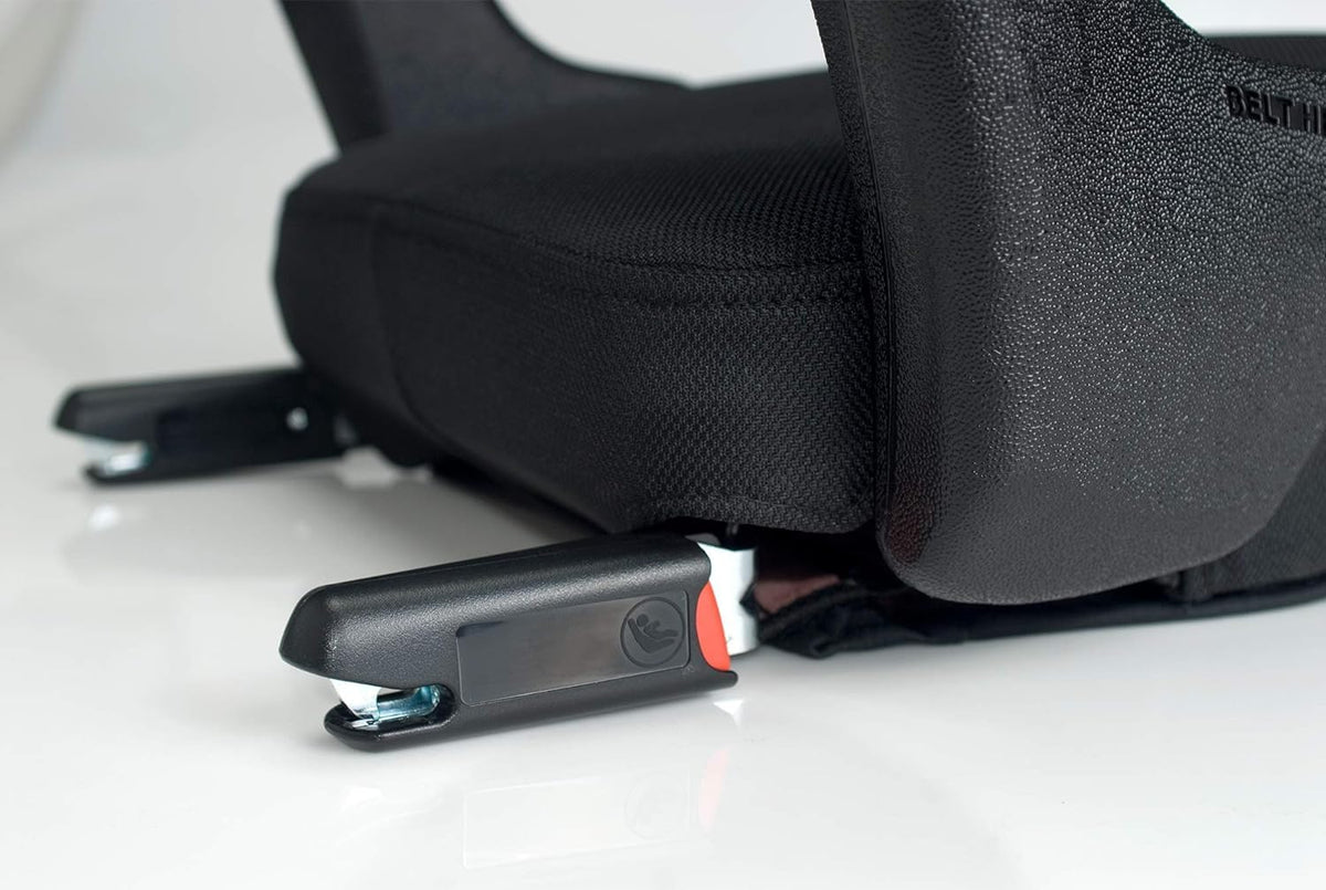 New Clek Ozzi Backless Booster Car Seat with Rigid LATCH (Carbon - Jersey Fabric) - Kidsy