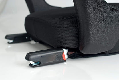 New Clek Ozzi Backless Booster Car Seat with Rigid LATCH (Carbon - Jersey Fabric) - Kidsy