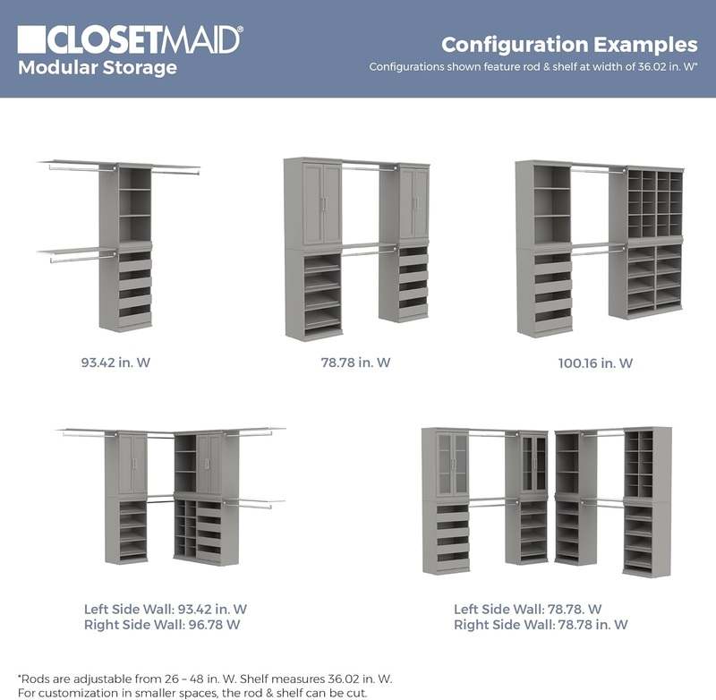 New ClosetMaid Modular Storage Shelf & Hang Rod Kit (Taupe) - Kidsy