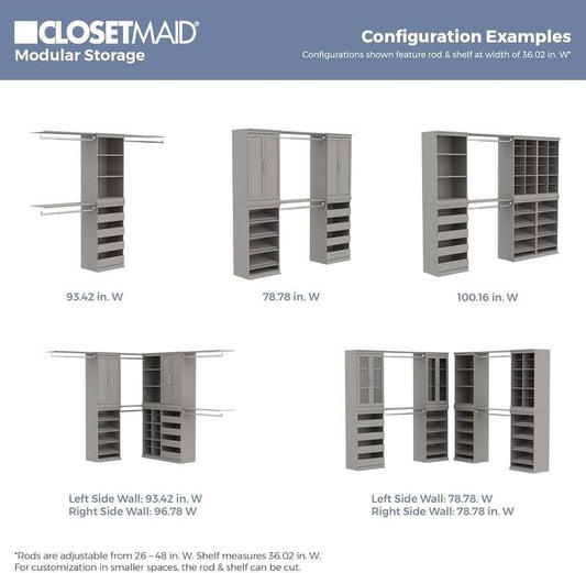 New ClosetMaid Modular Storage Shelf & Hang Rod Kit (Taupe) - Kidsy