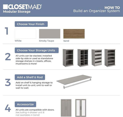New ClosetMaid Modular Storage Shelf & Hang Rod Kit (Taupe) - Kidsy