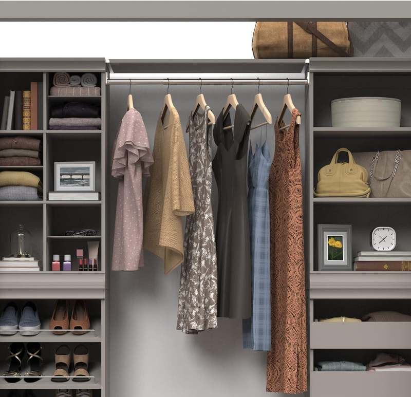 New ClosetMaid Modular Storage Shelf & Hang Rod Kit (Taupe) - Kidsy