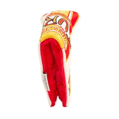 New CMC Design Golf Club Cover - Putter 'Barstool Golf The Turn' in Berry Color with Plush Interior and Faux Leather - for Golfers - Kidsy
