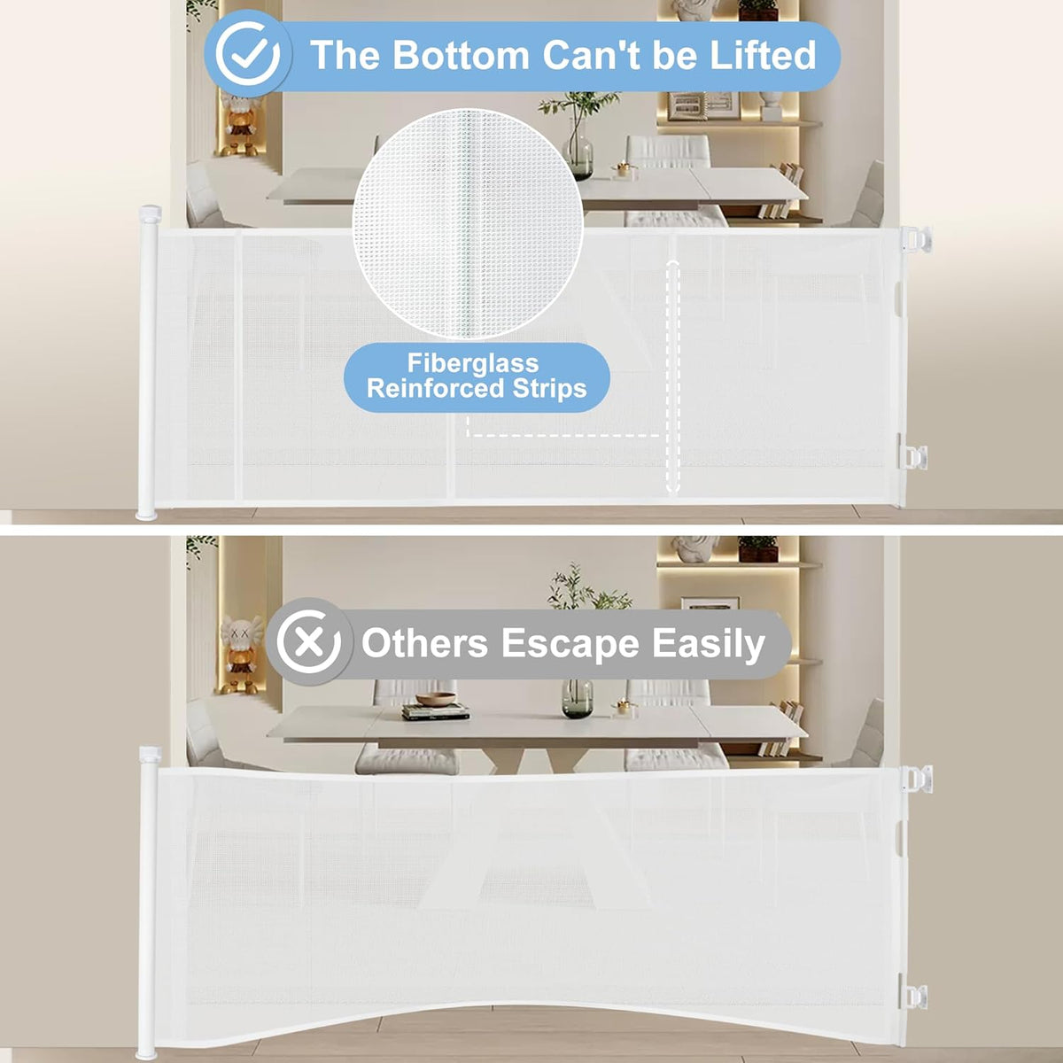 New Colbabe 55 Inches Retractable Baby Gate, 34 Inches Tall Extra Wide Pet Gate for Stairs - Kidsy