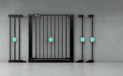 New COMOMY 29.5" to 46" Wide, 30" Tall Baby Gate (Black) - Kidsy