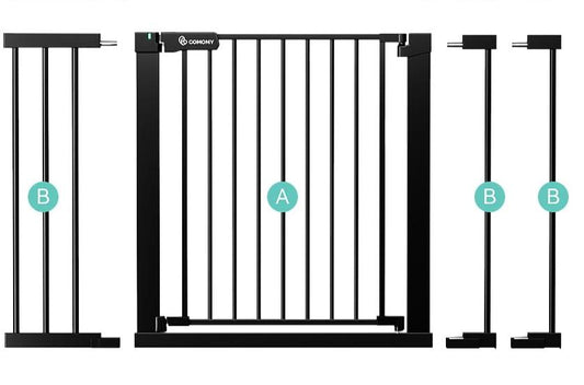 New COMOMY 29.5" to 46" Wide, 30" Tall Baby Gate (Black) - Kidsy