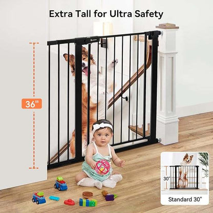 New COMOMY 29.5" to 48.8" Wide, 36" Extra Tall Baby Gate (Black) - Kidsy