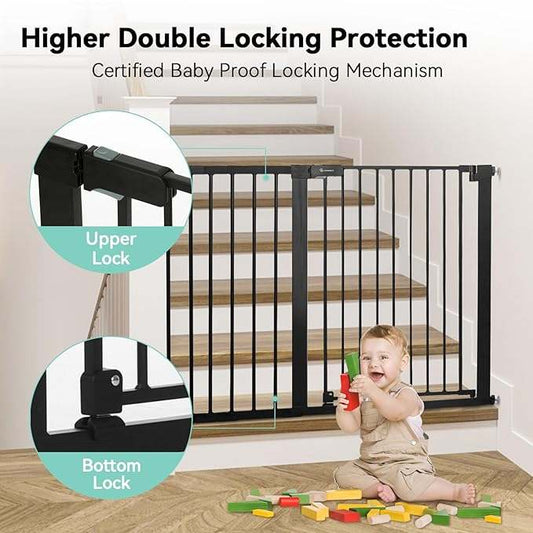 New COMOMY 29.5" to 48.8" Wide, 36" Extra Tall Baby Gate (Black) - Kidsy