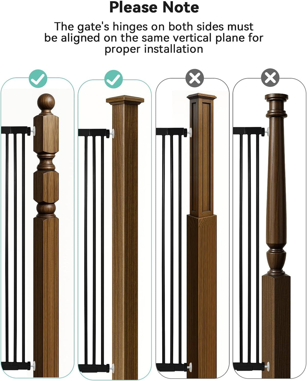 New COMOMY 42" Extra Tall Baby Gate for Stairs Doorways, Fits Openings 29.5" to 40.6" Wide (Black) - Kidsy